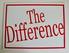 Vintage Sign The Difference Corrugated Plastic White Red Decor Display Poster for sale  Shipping to South Africa
