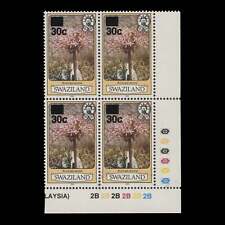 Swaziland 1984 (MNH) 30c/1c Brunsvigia Radulosa plate block, perf 12 x 12, '1983 for sale  Shipping to South Africa