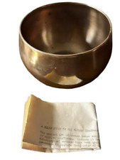 Vintage Old Korean Brass Dish Bowl w documents  5" Diameter 3" Tall for sale  Shipping to South Africa
