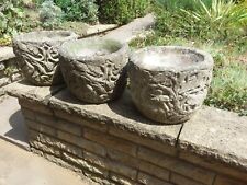 Three Vintage Concrete Garden Pots for sale  LUTON
