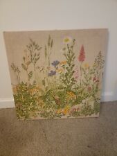 Vintage Large Linen Wall Art "Wild Flowers" for sale  Shipping to South Africa