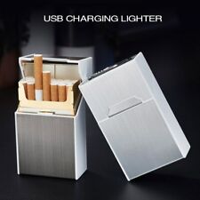 Estojo de cigarro caixa de liga de alumínio isqueiro recarregável USB para fumar sem chama comprar usado  Enviando para Brazil