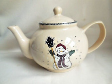 Home And Garden Party Stoneware  Snowman Birdhouse Teapot Exc.Cond. for sale  Shipping to South Africa