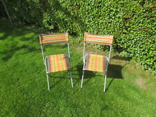 Used, 2 Small Vintage Retro Stool Chair Folding Metal Garden Camping Fishing CamperVan for sale  Shipping to South Africa