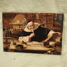 Pintura a óleo vintage pequena sobre pintura de monge de madeira? Ernst Nowak? comprar usado  Enviando para Brazil