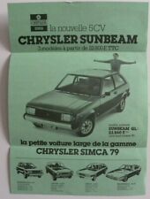 Brochure feuille chrysler d'occasion  France