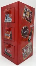 Used, Drink Coke Coca Cola 2003 Red Tin Box Metal Small 3 Drawer File Cabinet for sale  Shipping to South Africa