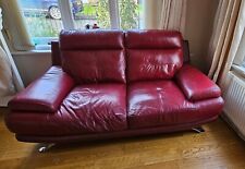 Seater red leather for sale  BIRMINGHAM