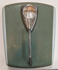 Balança de banheiro antiga Borg azul-petróleo com alça década de 1940? Material raro Works Decor comprar usado  Enviando para Brazil