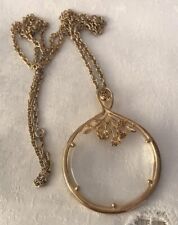 Vintage Gold-tone Magnifier Necklace-Pendant  Intricate Floral Accent. Stunning. for sale  Shipping to South Africa