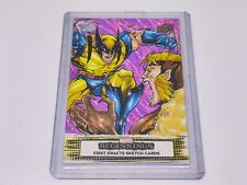 2022 UD Marvel Beginnings AP Sketch 1/1 X-Men WOLVERINE v SABRETOOTH by Kurobhie for sale  Shipping to South Africa