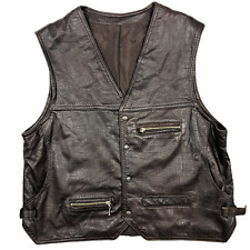 Vintage leather waistcoat for sale  HULL