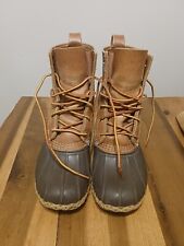 VTG LL BEAN Brown Leather Bean Boots Lace Up Duck Hunting Camping Rain 8M USA for sale  Shipping to South Africa