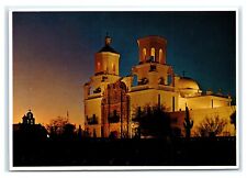 Cartão postal iluminação noturna da missão San Xavier Del Bac perto de Tucson AZ 1983 K18 comprar usado  Enviando para Brazil