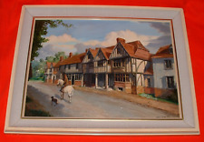Chiddingstone Kent Acrylic/Oil Painting  – English Village Landscape Tudor House for sale  Shipping to South Africa