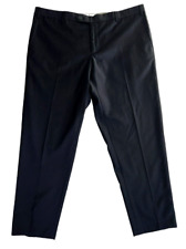 Pantalones de vestir Zanella Parker para hombre 42x29* pantalones delanteros planos de lana negra Nordstrom segunda mano  Embacar hacia Argentina