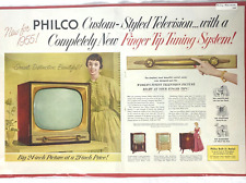 1955 Philco TV anúncio impresso vintage - sistema de ajuste de ponta de dedo 21 x 14 comprar usado  Enviando para Brazil