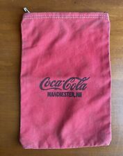 Bolsa de depósito bancária vintage de lona Coca Cola dinheiro moeda com zíper Manchester NH, usado comprar usado  Enviando para Brazil