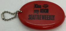 Usado, Vintage Red Kiss My ASCII Seattle Weekly Squeeze Coin Purse Lips Mocap Anchor comprar usado  Enviando para Brazil