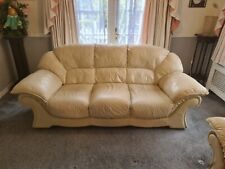 Cream leather three for sale  SOUTH OCKENDON