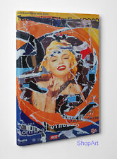 Quadro Mimmo Rotella Omaggio a Marilyn Stampa su Tela Canvas Vernice Pennellate  usato  Ragusa