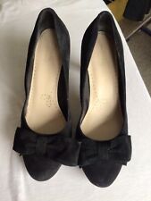 Used, Clarks Black Suede Shoes With Bow Detail Size 7D Comfort Wider Fit for sale  Shipping to South Africa