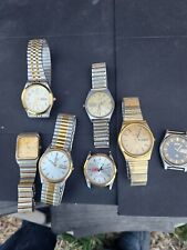 LOTE VINTAGE 7 relógios de quartzo masculinos SEIKO, CITIZEN- PULSAR-não testados comprar usado  Enviando para Brazil