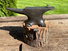 Small WOOD Blacksmith Display ANVIL, HARDY, & HAMMER on Stump Base Nicely Made!, used for sale  Shipping to South Africa