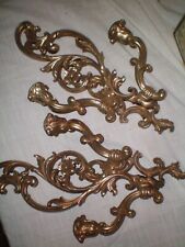 2 VINTAGE SYROCO WOOD WALL HANGING DUO CANDLE HOLDER SCONCES FANCY for sale  Shipping to South Africa