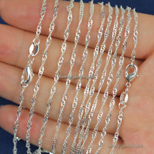 Wholesale lots 10pcs 2mm 925 Sterling Silver Plated Wave Chain Necklace 16"-30" for sale  Shipping to Canada
