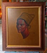 ZULU Girl TRETCHIKOFF Painting 1952 SIGNED Woman Africa ART PRINT Green Lady MCM for sale  Shipping to South Africa