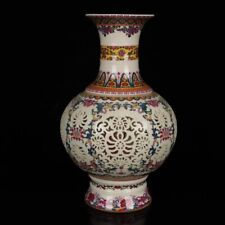 Vaso de núcleo giratório colecionável chinês esmalte porcelana pintura à mão flor comprar usado  Enviando para Brazil