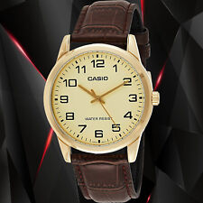 Relógio analógico masculino Casio MTPV001GL-9B pulseira de couro face dourada novo, usado comprar usado  Enviando para Brazil