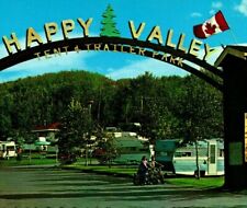 Cartão postal cromado antigo Calgary Alberta Canadá Happy Valley Tent & Trailer Park comprar usado  Enviando para Brazil