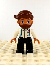Lego Duplo Figura Homem Cabelo Castanho Barba Suspensórios Branco/Preto comprar usado  Enviando para Brazil