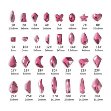 100 peças arte de unhas de cristal formato pequeno rosa vermelha tcheca cristal strass encosto plano comprar usado  Enviando para Brazil