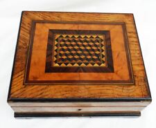 Used, Elegant Antique Fitted Walnut & Marquetry Jewellery / Sewing / Trinket Box for sale  Shipping to South Africa