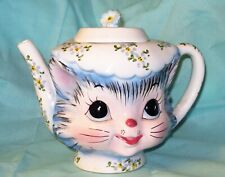 Vintage Lefton Japan Miss Priss Kitty Cat Teapot w Lid #MR 8233 Spout Chips, used for sale  East Peoria