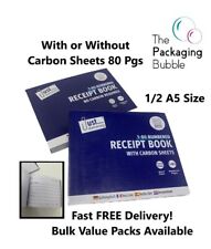 Receipt Invoice Duplicate Books 80 Numbered Pages With or Without Carbon Half A5 for sale  Shipping to South Africa