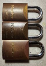 MASTER LOCK, Rekeyable Padlock Pro Series 6842 Brass 3 Locks 3 Keys Keyed Alike  for sale  Shipping to South Africa