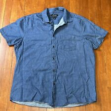 Camisa masculina Marc Anthony luxo slim fit manga curta manga curta botão azul algodão comprar usado  Enviando para Brazil