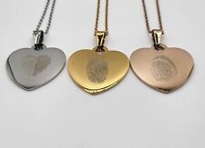 Fingerprint - Heart Pendant Jewellery With Engraving (Free Ink Kit Provided) for sale  Shipping to South Africa