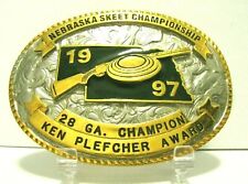 1997 Nebraska Skeet Shooting Championship 28 Ga Ken Plefcher Belt Buckle Award  for sale  Shipping to South Africa