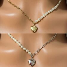 Collier coeur perles d'occasion  Perpignan-