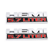 2 piezas Hemi 5.7 LITROS emblema de guardabarros lateral insignias 3D calcomanía para RAM 1500 cromo rojo segunda mano  Embacar hacia Mexico