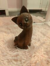 Wooden cat figurine for sale  BRISTOL