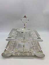 Silver Metal 2 Tier Cupcakes Server, Decorative Dessert Stand 9'' for sale  Shipping to South Africa