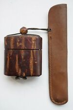 Inro Cherry Wood Funeral & Leather Pipe Bag Original from Japan 1226A11G, used for sale  Shipping to South Africa