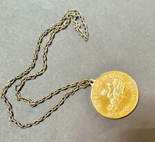 Vintage Caesars Palace Medallion (2" diameter) Necklace With 23" Gold Tone Chain for sale  Shipping to South Africa