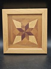 Used, Handmade Wood Quilt Block Wall Hanging 6x6" Cherry Oak Walnut Mahogany for sale  Shipping to South Africa
